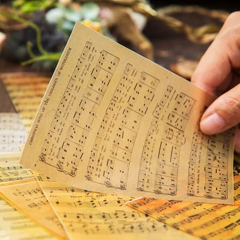 Vintage Musik Catatan Seri Bahan Kertas Sampah Jurnal Dekorasi DIY Scrapbooking Buku Tua Halaman Kerajinan Kertas