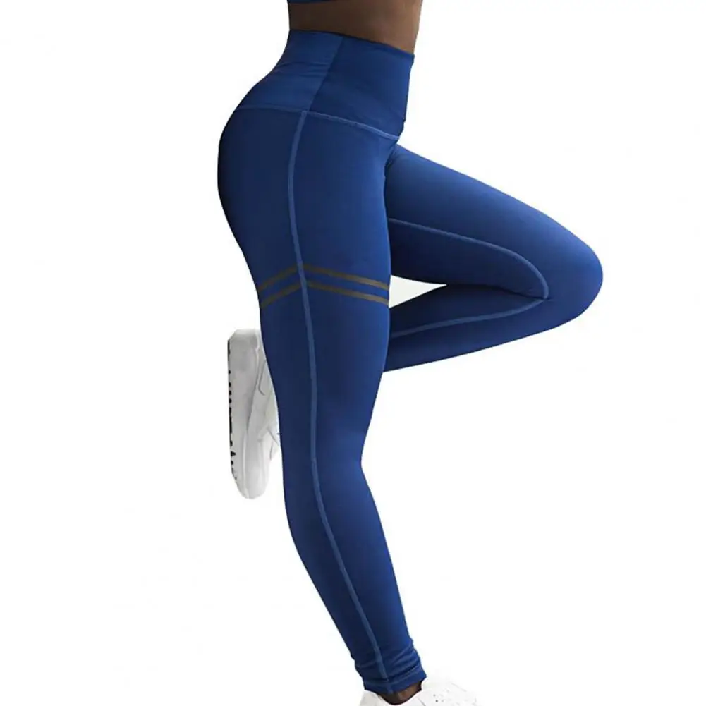 Wanita Legging Celana Kurus Mulus Celana Pinggang Tinggi Hip Pengangkat Warna Solid Olahraga Kebugaran Gym Celana Elastis Legging - 2