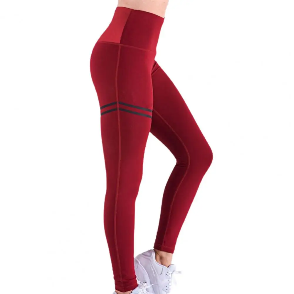 Wanita Legging Celana Kurus Mulus Celana Pinggang Tinggi Hip Pengangkat Warna Solid Olahraga Kebugaran Gym Celana Elastis Legging - 3