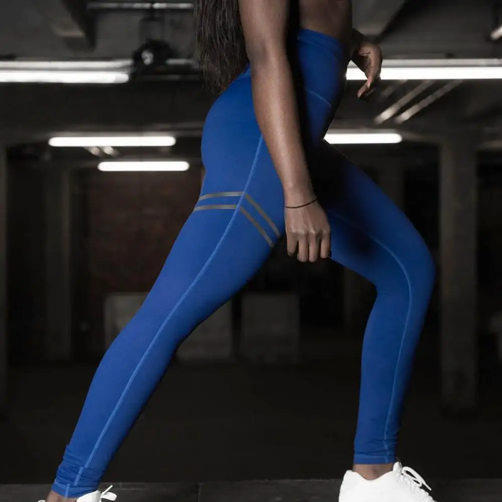 Wanita Legging Celana Kurus Mulus Celana Pinggang Tinggi Hip Pengangkat Warna Solid Olahraga Kebugaran Gym Celana Elastis Legging - 4