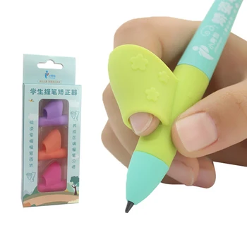 Warna Acak 2 Pegangan Pensil Tangan Kanan Membantu Anak-anak Belajar Memegang Pena dan Menulis Koreksi Postur Sihir Pas dengan Pensil Lembut