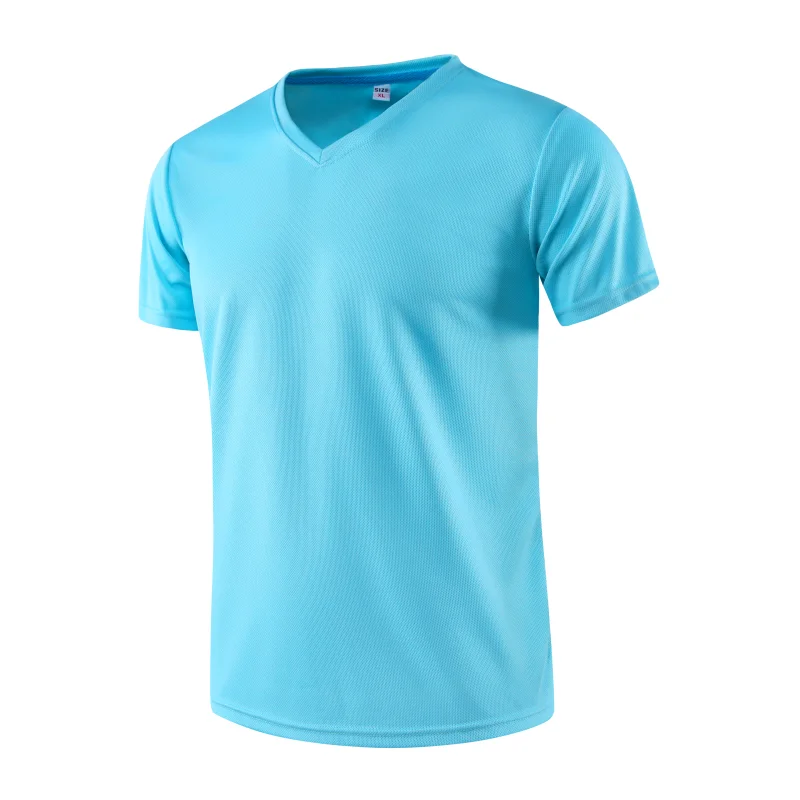 WESTCOOL Pria Dan Wanita Olahraga Kaus Leher V Cepat Kering Cetak Logo Kustom Atasan Desain Pribadi Bordir Musim Panas 7 Warna 2022 - 5