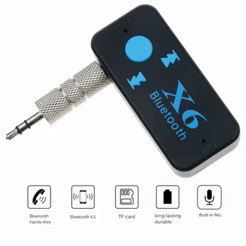 X6 Penerima Audio Musik Bluetooth Nirkabel Adaptor Dongle Jack 3.5 Mm Kabel Audio Kit Mobil untuk Mobil Aux untuk Iphone Berbicara