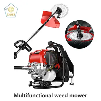ZHRBB mesin pemotong rumput tipe belakang empat langkah kecil multi-fungsi penyiangan pertanian dan pemanenan weeder rumah tangga