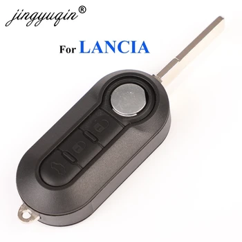 jingyuqin Flip 3 Tombol Cangkang Kunci Jarak Jauh untuk Alarm Mobil Lancia Ypsilon Fob Casing Kombo Warna-warni